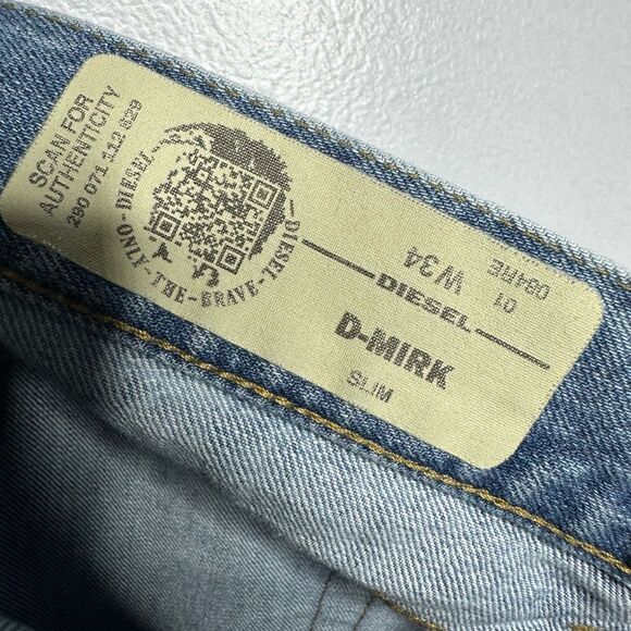 Diesel Blue Denim D-Mirk Shorts Mens Size 34 - Picture 10 of 11